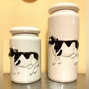 Rare Vintage Otagiri Japan Ceramic Cow Canisters